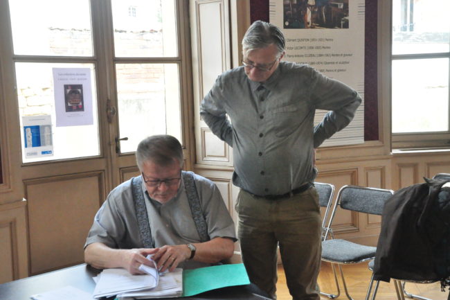 Yves Dubreil et Jacques Bouchet en pleine préparation
