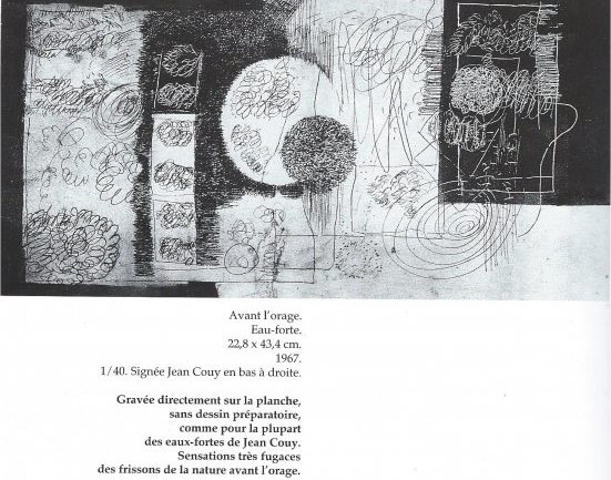 Avant l'orage eau-forte 1967