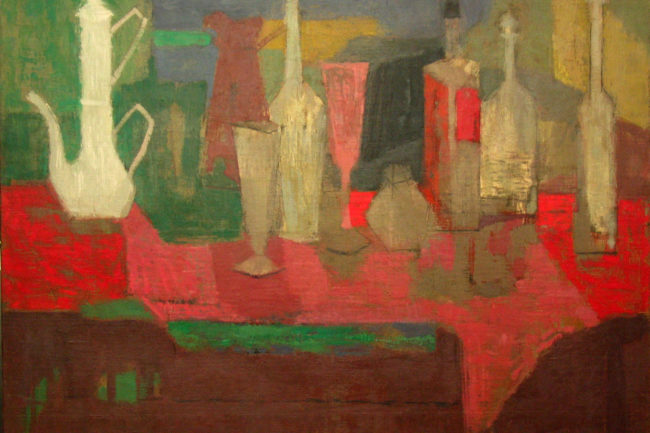 1951 nature morte nappe rouge 30F