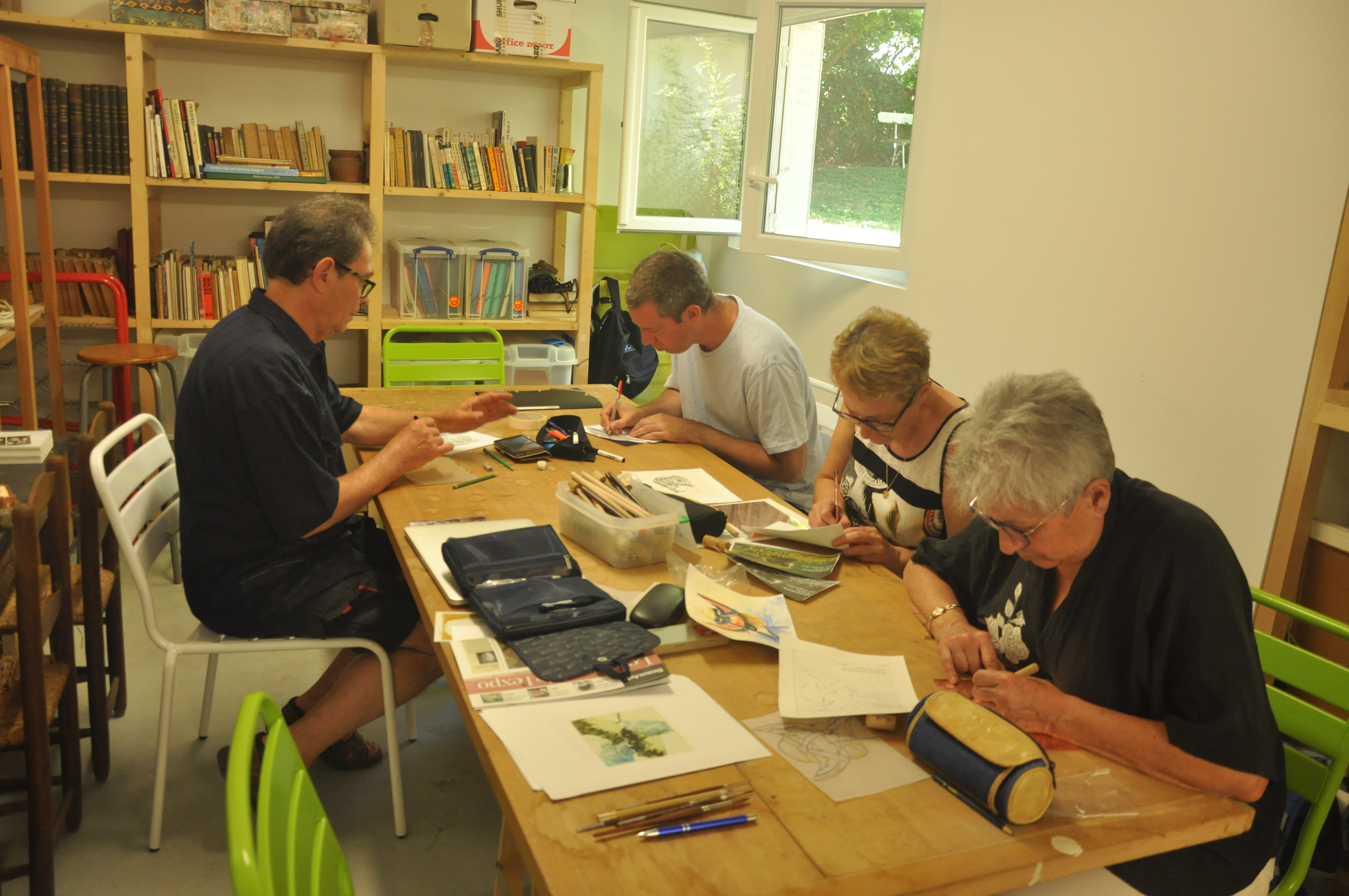 Les graveurs au travail