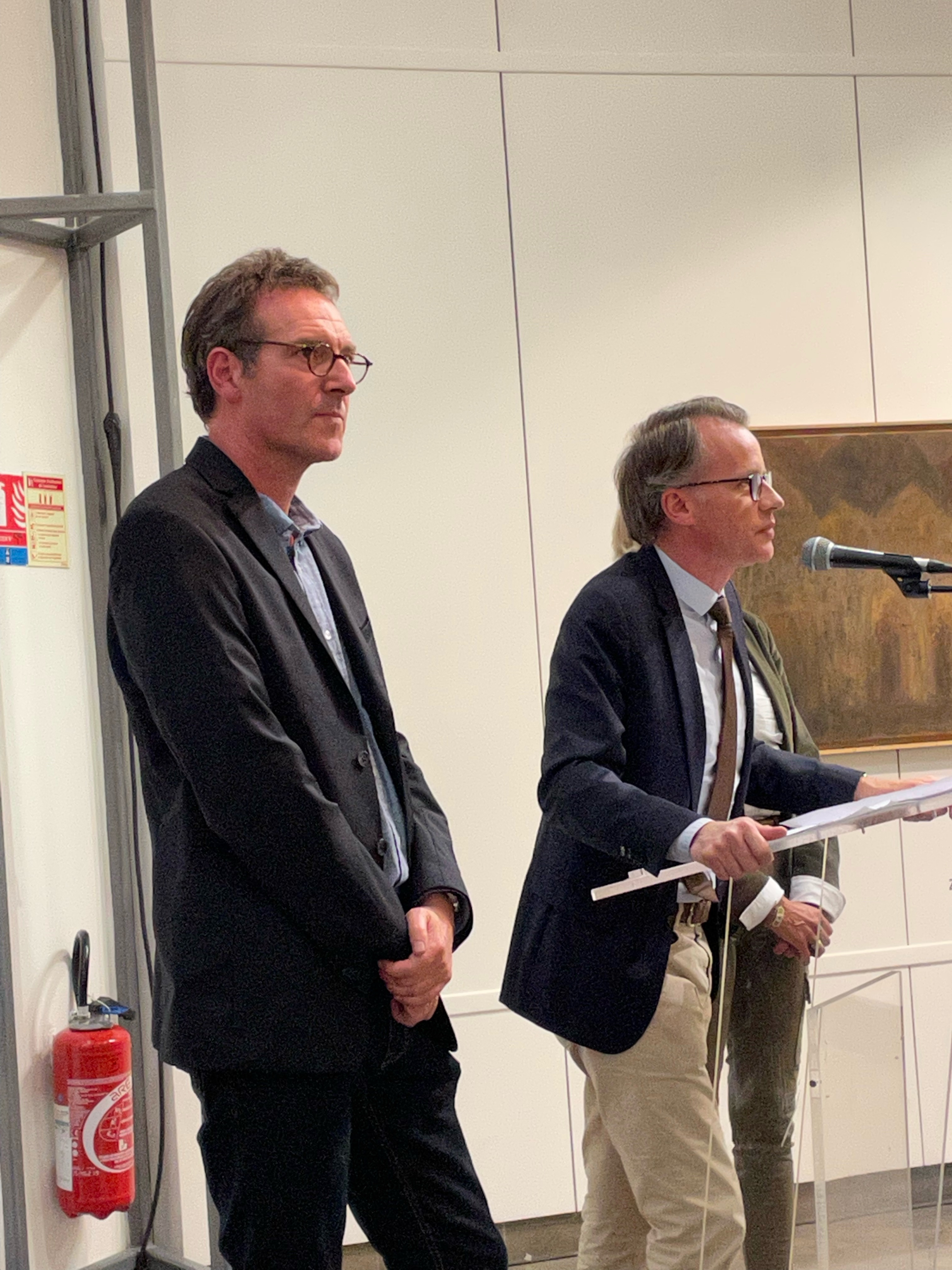 Frédéric Mette et Hervé Gicquel (maire de Charenton )